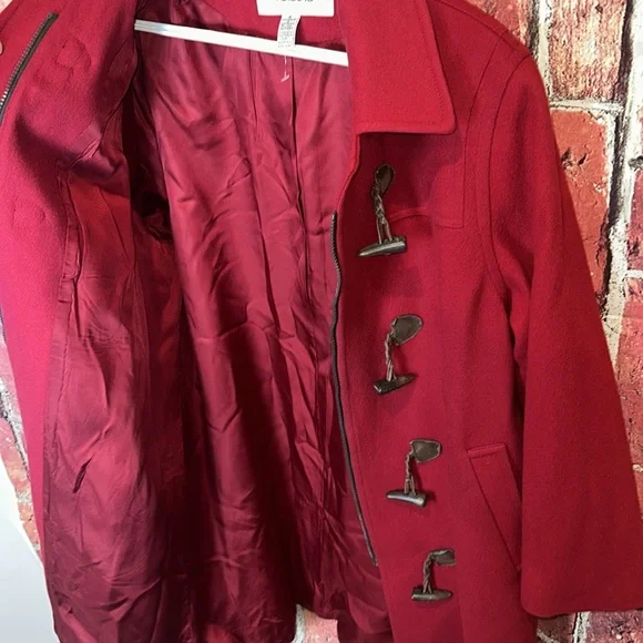 Talbots Red Women’s Coat 100% Wool red Vintage coat size 8 - Picture 12 of 16